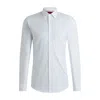Hugo Boss Slim-fit Shirt In Logo-chain Cotton Jacquard In White