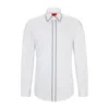 HUGO SLIM-FIT SHIRT IN STRETCH-COTTON SATIN WITH PIPING