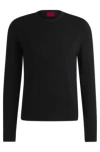 Hugo Boss Slim-fit Sweater With Crew Neck In Soft Yarns In Black