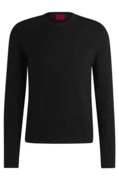 Hugo Boss Slim-fit Sweater With Crew Neck In Soft Yarns In Black