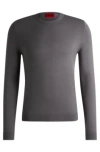Hugo Boss Slim-fit Sweater With Crew Neck In Soft Yarns In Light Grey