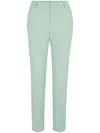 Hugo Boss Slim-fit Trousers With Slit Hems In Green