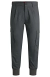 Hugo Boss Slim-fit Trousers In Melange Stretch Twill In Grey