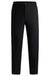 Hugo Boss Slim-fit Trousers In Performance-stretch Cloth In Black