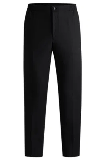 Hugo Slim-fit Trousers In Performance-stretch Cloth In Black