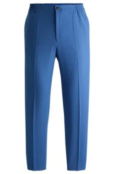 Hugo Slim-fit Trousers In Performance-stretch Cloth In Blue