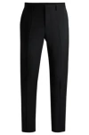 Hugo Boss Slim-fit Trousers In Performance-stretch Wool In Black