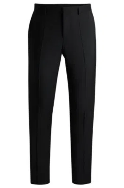 Hugo Slim-fit Trousers In Performance-stretch Wool In Black