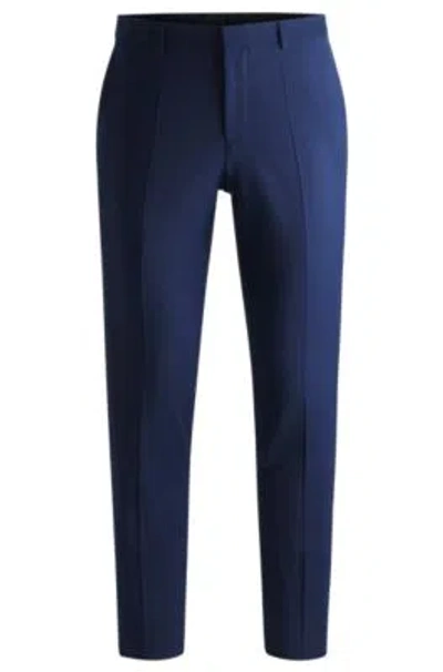 Hugo Boss Slim-fit Trousers In Performance-stretch Wool In Light Blue