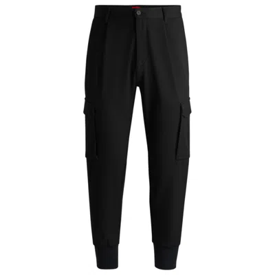 Hugo Boss Slim-fit Trousers In Stretch Gabardine In Black