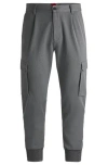 Hugo Boss Slim-fit Trousers In Stretch Gabardine In Gray