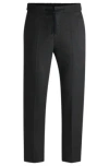 Hugo Boss Slim-fit Trousers In Super-flex Flannel In Light Grey