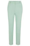 Hugo Boss Slim-fit Trousers With Slit Hems In Light Green