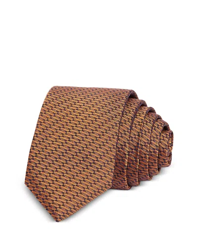Hugo Boss Spiral Striped Silk Skinny Tie In Open Orange