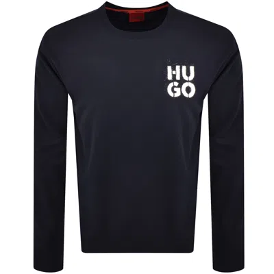 Hugo Spray Logo Sweatshirt Blue In Black