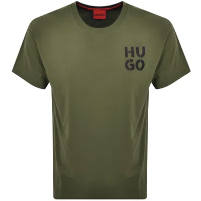 Hugo Spray Logo T Shirt Green