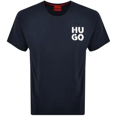 Hugo Spray Logo T Shirt Navy In Blue