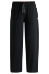 Hugo Boss Straight-leg Pajama Bottoms With Glitter Details In Black