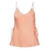 Hugo Boss Strappy Camisole In Satin With Side Laces In Orange