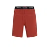 Hugo Boss Stretch-cotton Pajama Shorts With Logo Waistband In Pink