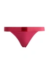 Hugo Boss Stretch-cotton Thong Briefs With Logo Waistband In Pink