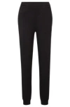 Hugo Boss Stretch-cotton Tracksuit Bottoms With Embroidered Logo In Black