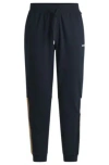 Hugo Boss Stretch-cotton Tracksuit Bottoms With Logo Print In Black
