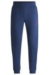 Hugo Boss Stretch-cotton Tracksuit Bottoms With Logo Print In Dark Blue