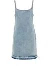 Hugo Boss Womens Frayed Hem Denim Mini Dress In Blue