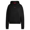 Hugo Boss Relaxed-fit Loungewear Hoodie With Silicone-print Logo In Black