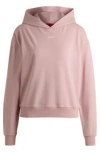 Hugo Boss Stretch-jersey Hoodie With Logo Print In Light Pink