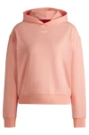 Hugo Boss Stretch-jersey Hoodie With Logo Print In Light Red