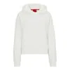 Hugo Boss Stretch-jersey Hoodie With Logo Print In White