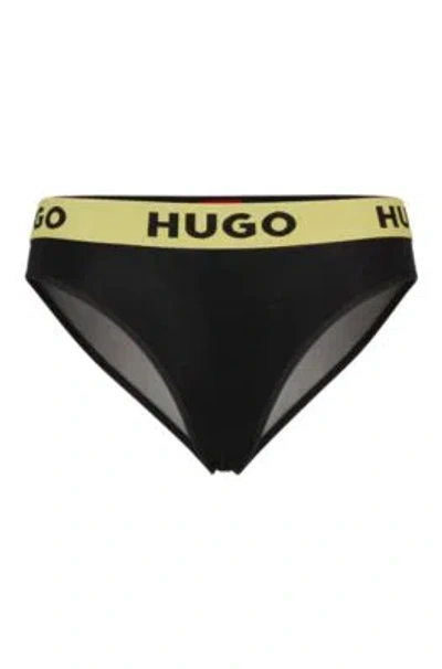 Hugo Stretch-modal Briefs With Logo Waistband In Black