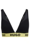 Hugo Boss Stretch-modal Triangle Bra With Logo Waistband In Black