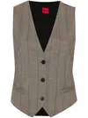Hugo Boss Regular-fit Waistcoat In Striped Cloth In Grey
