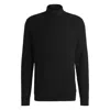 Hugo Boss Structured-knit Rollneck Sweater In Cotton In Black