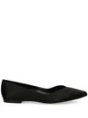 Hugo Boss Suede Ballerina Shoes In Black