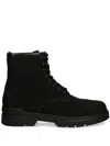 Hugo Boss Black Embossed Boots In Black