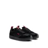 Hugo Boss Suede Trainers With Driver Sole In Black