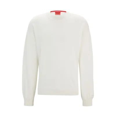 Hugo Boss Sweater With Embroidered Logo In White