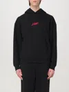 Hugo Boss Dlogolong Cotton Logo Embroidered Relaxed Fit Hoodie In Schwarz