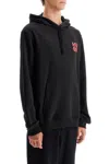 Hugo Boss Cotton-terry Hoodie With Stacked Logo Print In Black