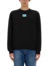 Hugo Boss Cotton-terry Regular-fit Sweatshirt With Logo Label In Black
