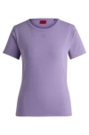 Hugo T-shirt With Embroidered Stacked Logo In Light Purple
