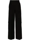 Hugo Boss Regular-fit Cargo Trousers With Wide Leg In Black