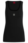 Hugo Boss Tank Top With Stacked Logo In Black