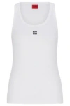 Hugo Boss Tank Top With Stacked Logo In White