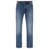 Hugo Boss Tapered-fit Jeans In Blue Stretch Denim In Blue