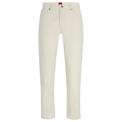 Hugo Boss Tapered-fit Jeans In Natural Denim In White